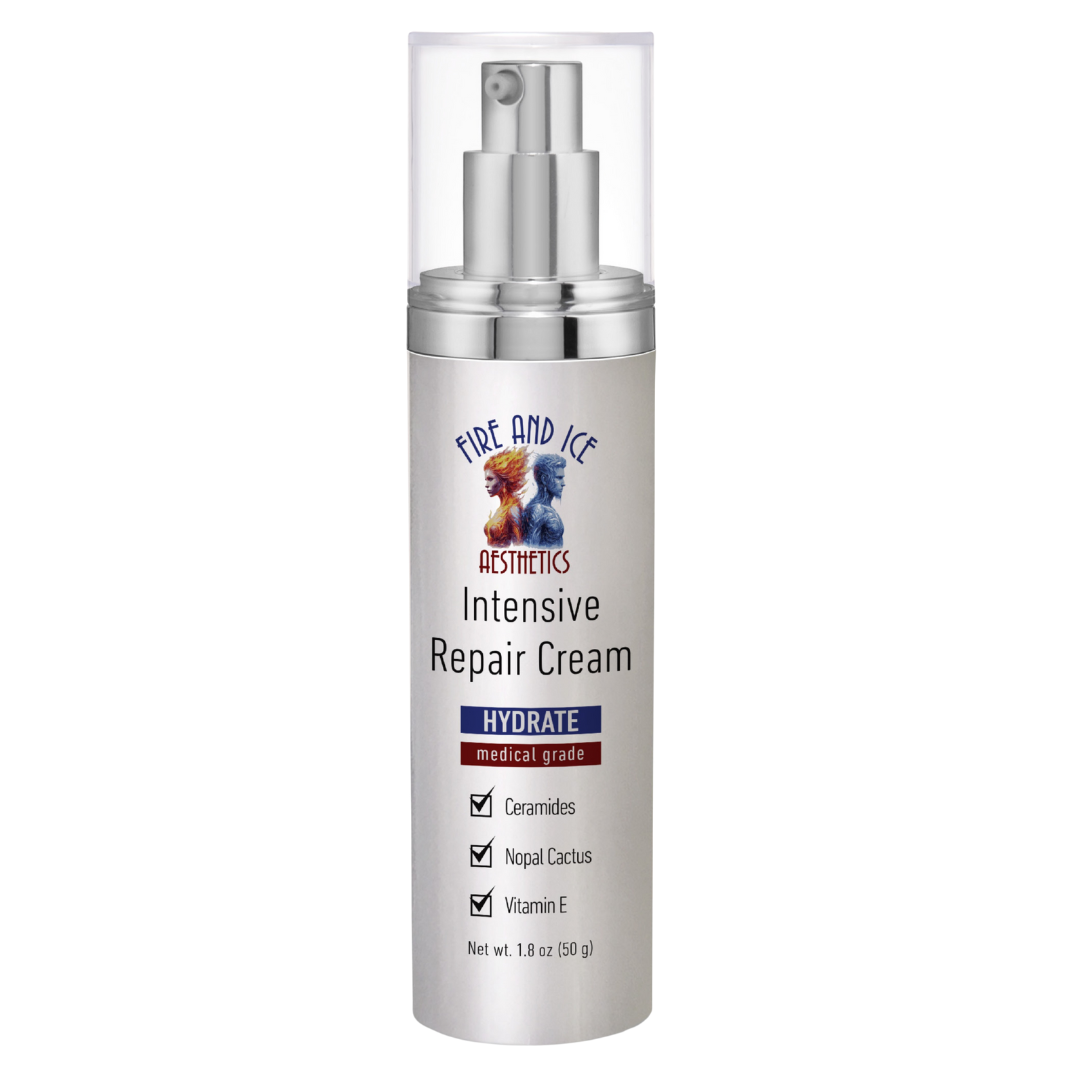 Intensive repair cream bottle with visible branding on a white background