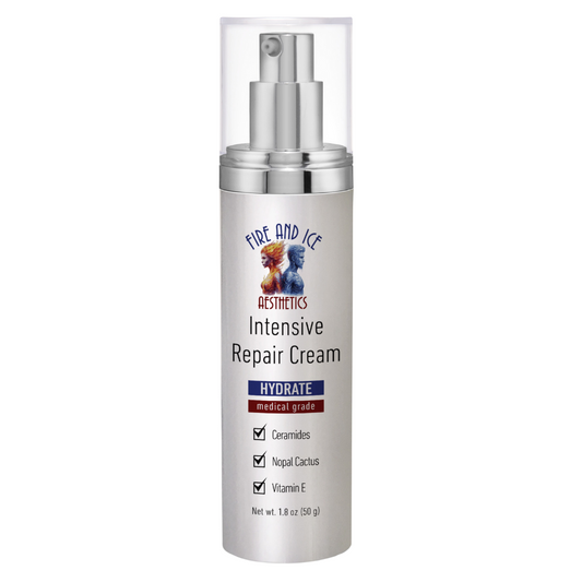 Intensive repair cream bottle with visible branding on a white background