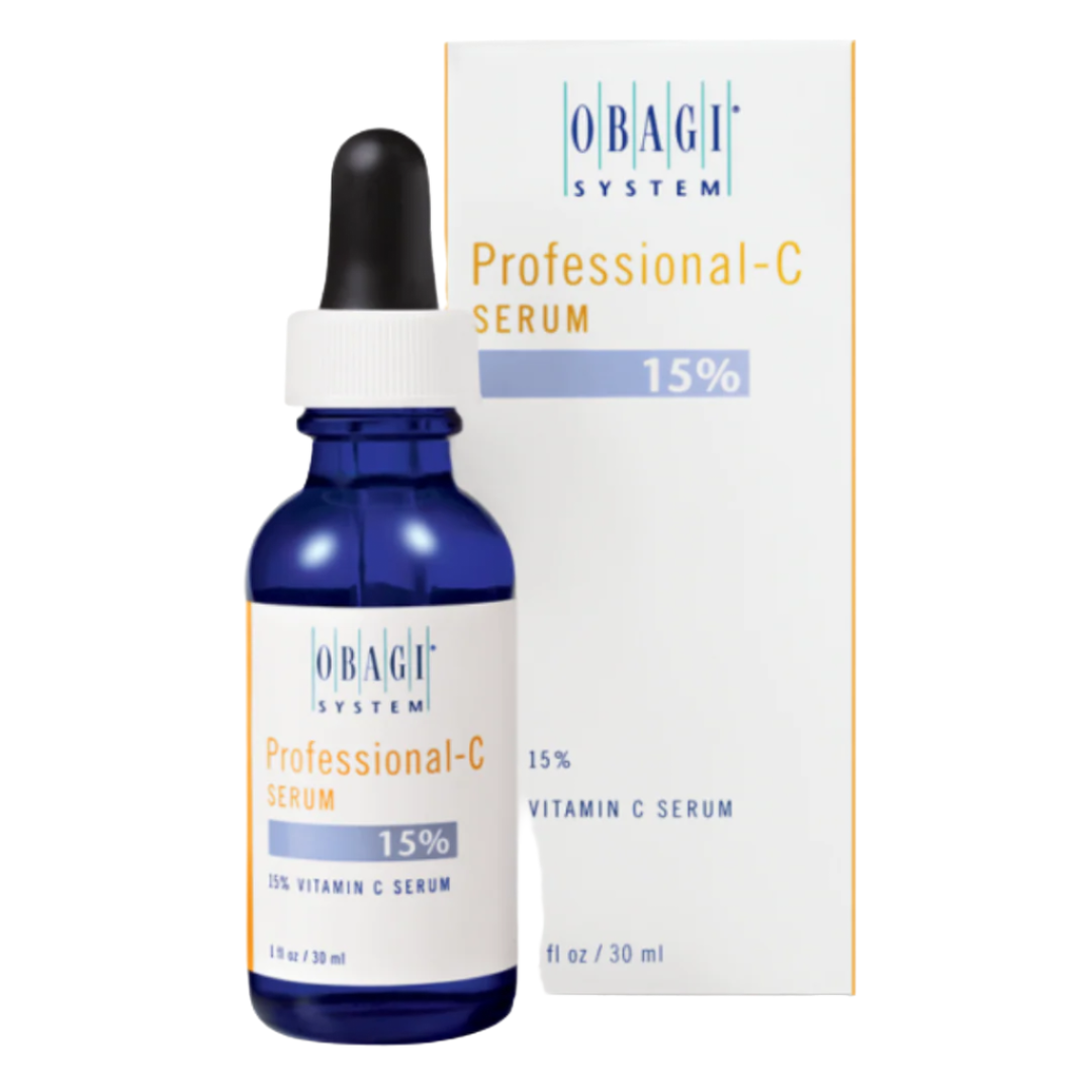 Obagi Professional-C Serum bottle with dropper and packaging on a white background